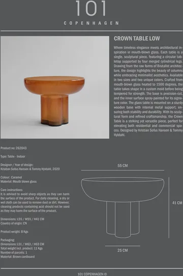Crown sidobord low Ø65 cm - Caramel - 101 Copenhagen