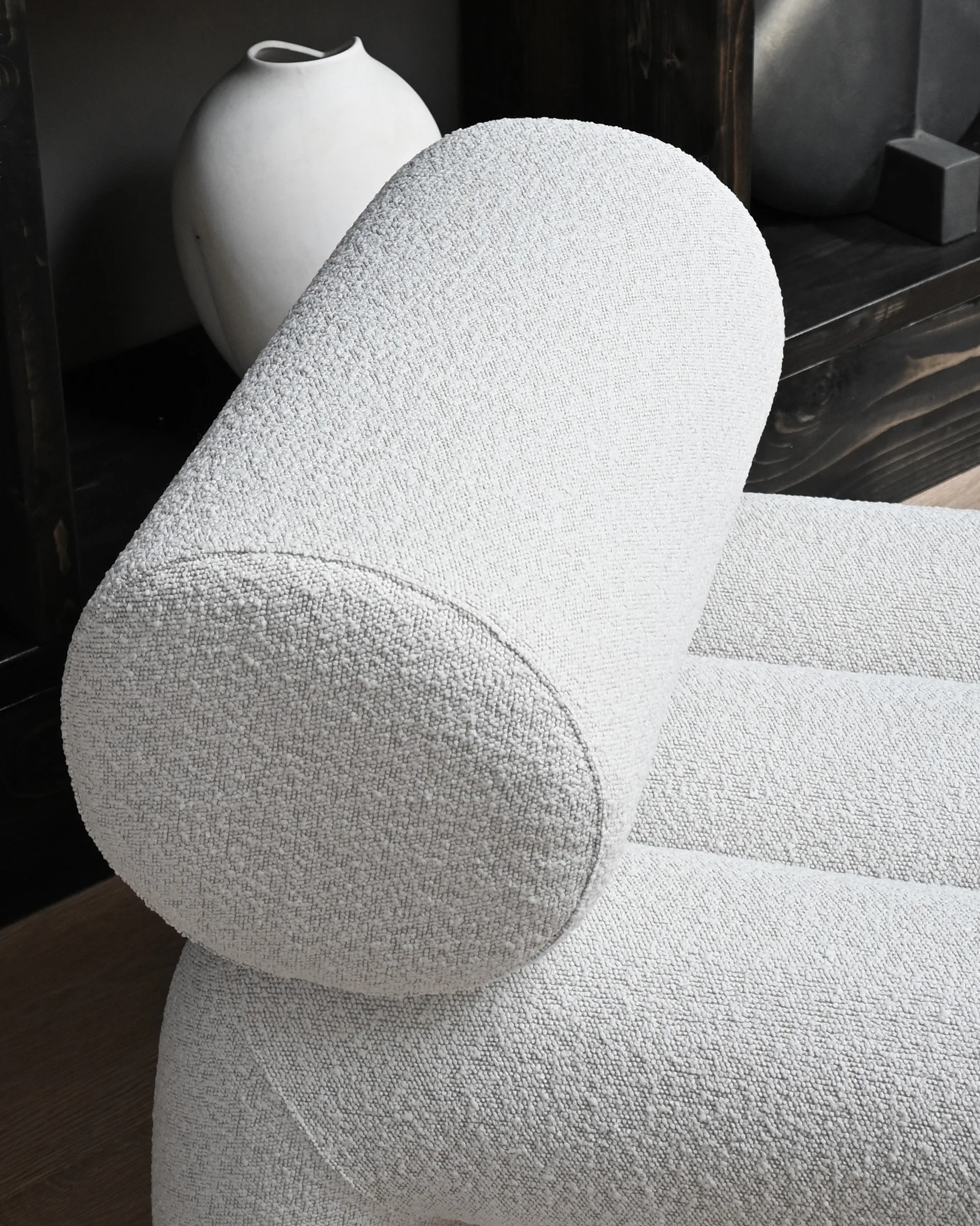 Foku Chair loungefåtölj, Bouclé 101 Copenhagen