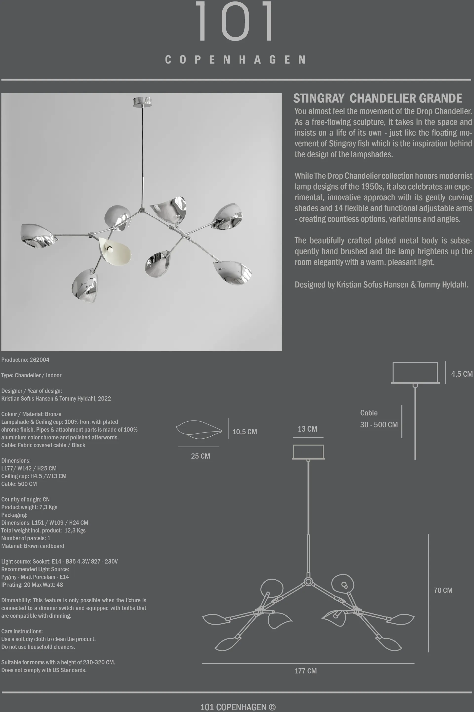 Stingray takkrona Grande, Chrome 101 Copenhagen