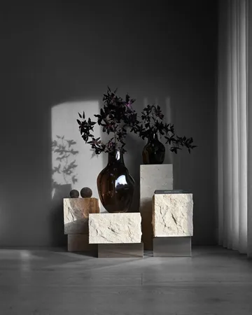 Temple sidobord low 42x40 cm - Chrome-limestone - 101 Copenhagen