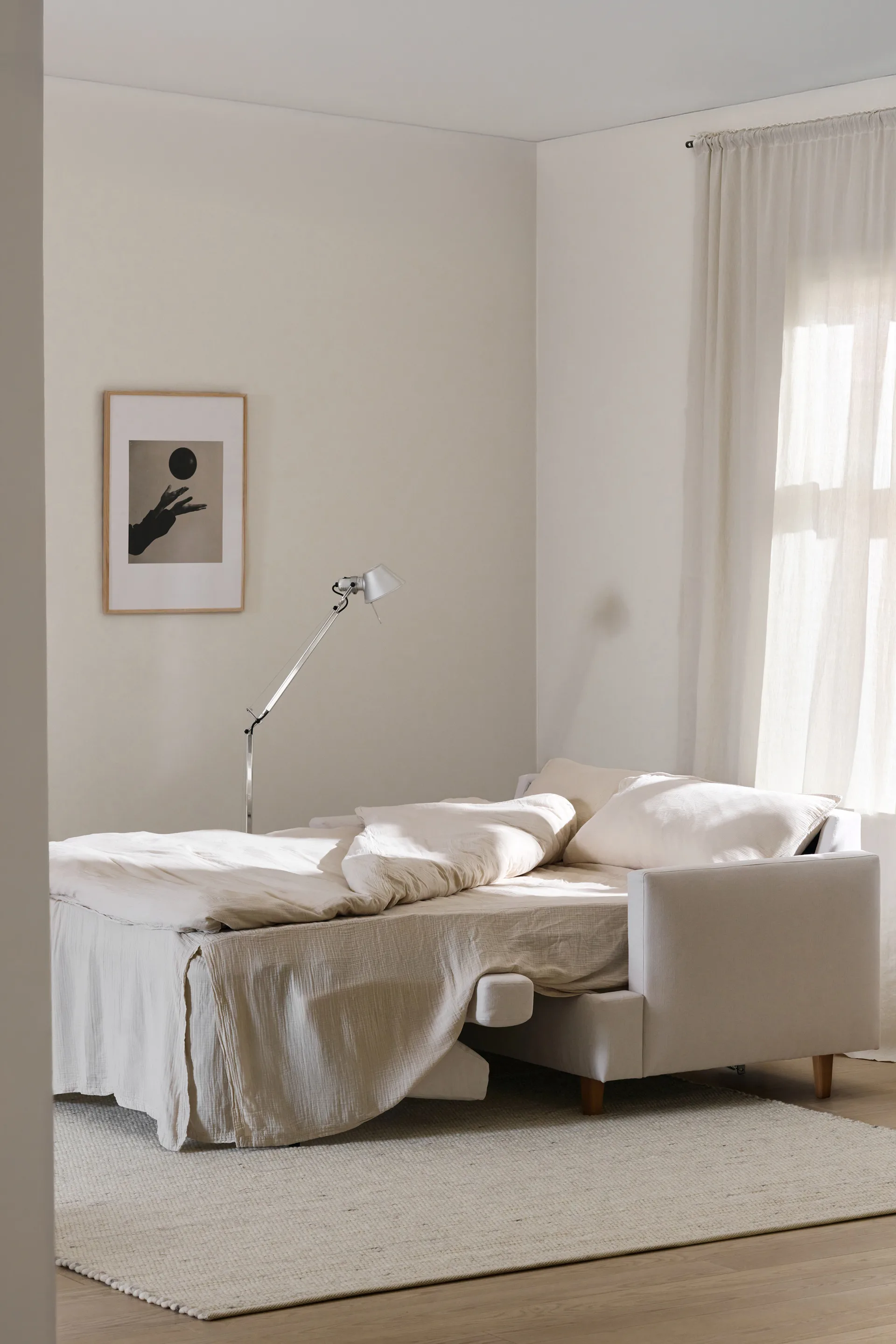 Binga 2,5-sits bäddsoffa, Caleido Beige 9600-ekbetsad ask 1898