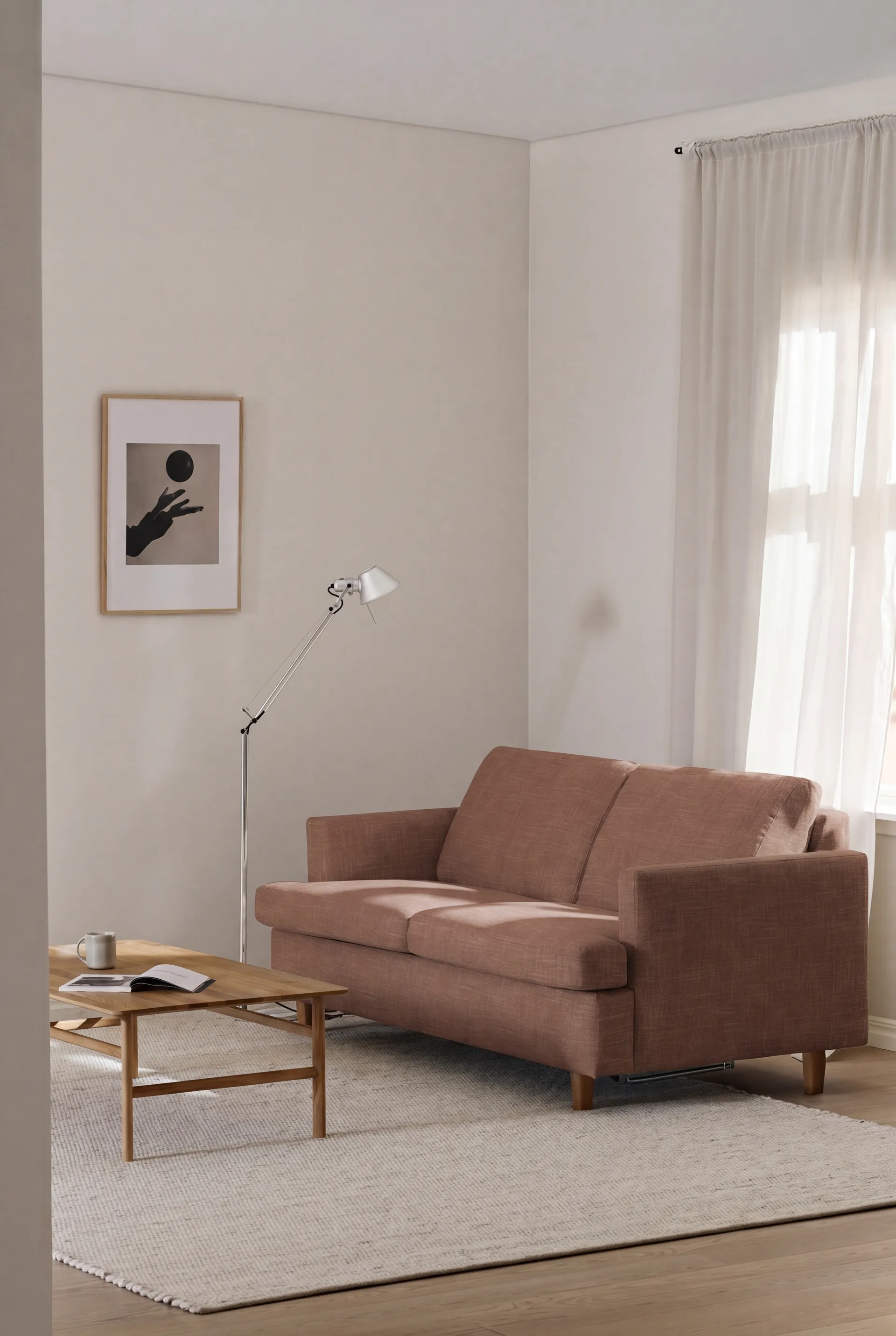 Binga 2,5-sits bäddsoffa, Same Rust 6675-ekbetsad ask 1898