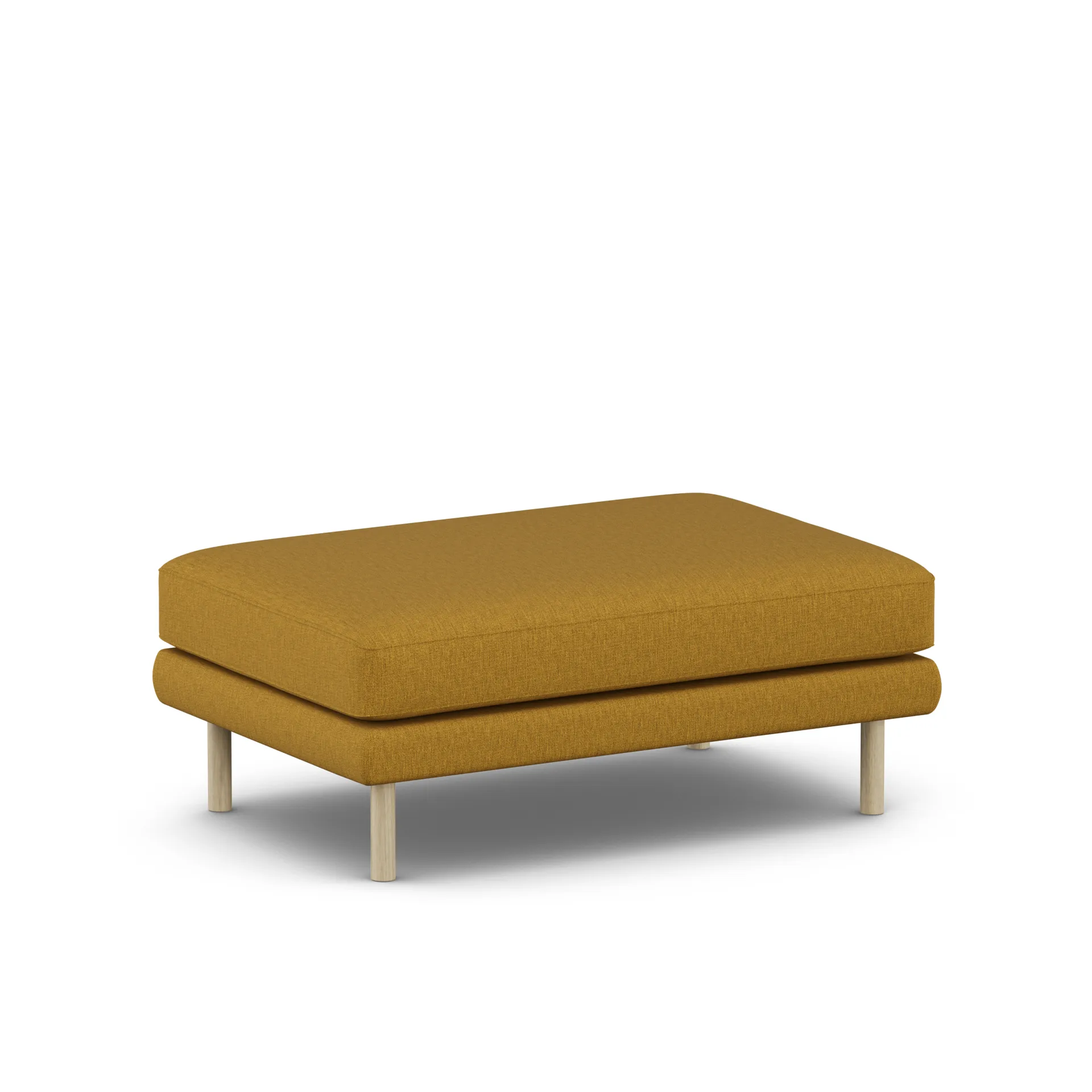 Bredhult fotpall, Luiza Mustard 3972-vitoljad ek 1898