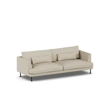 Bredhult soffa - Bern Beige 0341-svart stål, 3-sits - 1898