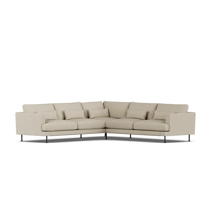 Bredhult soffa - Bern Beige 0341-svart stål, hörnsoffa F - 1898