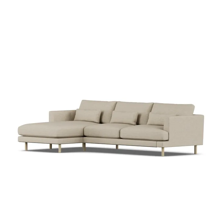 Bredhult soffa - Bern Beige 0341-vitoljad ek, 2,5-sits C2 - 1898