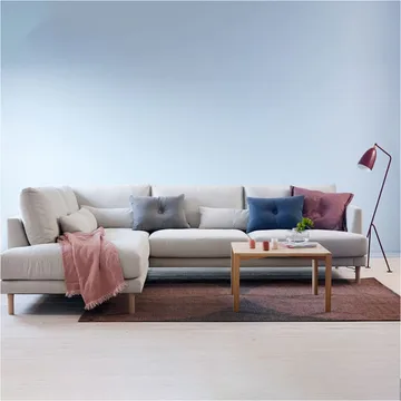Bredhult soffa - Bern Beige 0341-vitoljad ek, 3-sits A2 - 1898