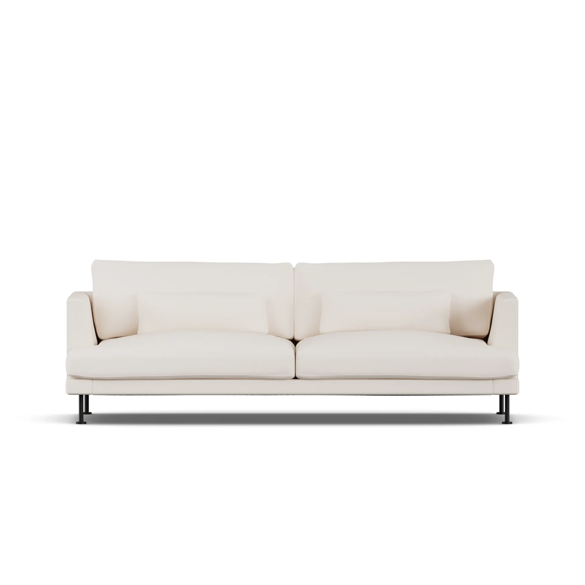 Bredhult soffa, Caleido Beige 9600-svart stål, 3-sits 1898