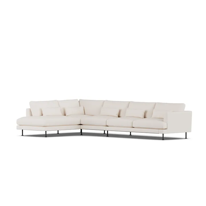 Bredhult soffa - Caleido Beige 9600-svart stål, 4-sits B2 - 1898