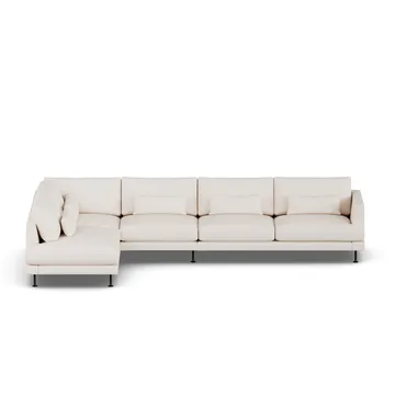 Bredhult soffa - Caleido Beige 9600-svart stål, 4-sits B2 - 1898