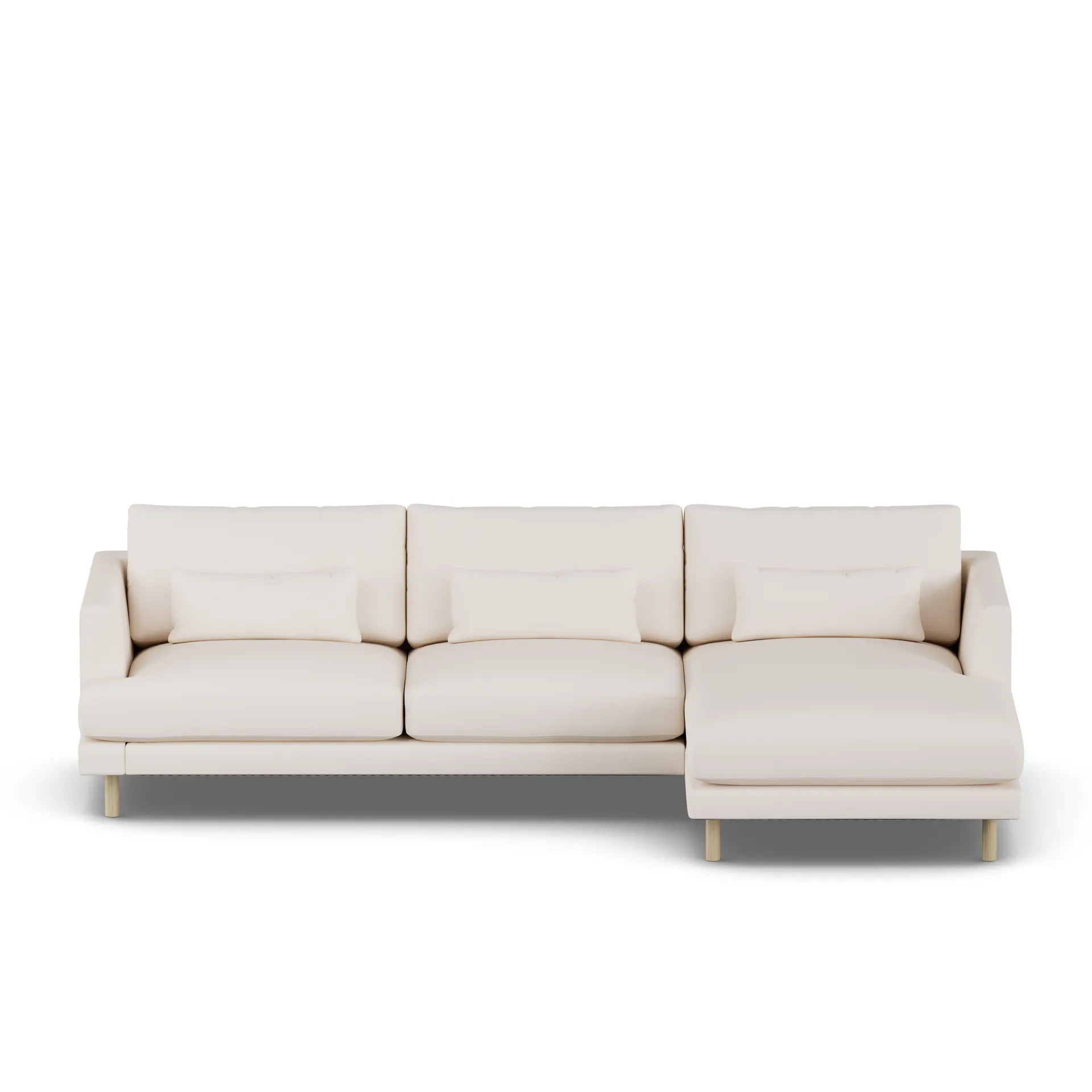 Bredhult soffa, Caleido Beige 9600-vitoljad ek, 2,5-sits C1 1898