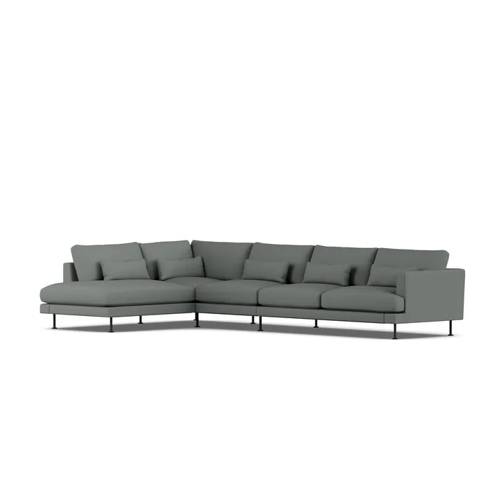 Bredhult soffa - Caleido Grey 1240-svart stål, 4-sits B2 - 1898