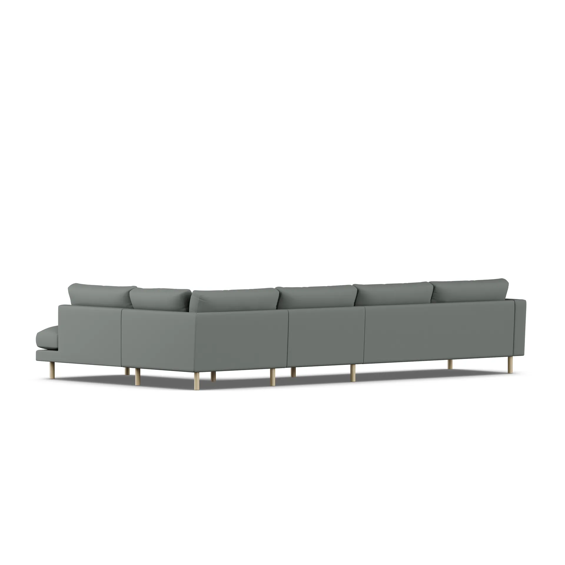 Bredhult soffa, Caleido Grey 1240-vitoljad ek, 4-sits B1 1898