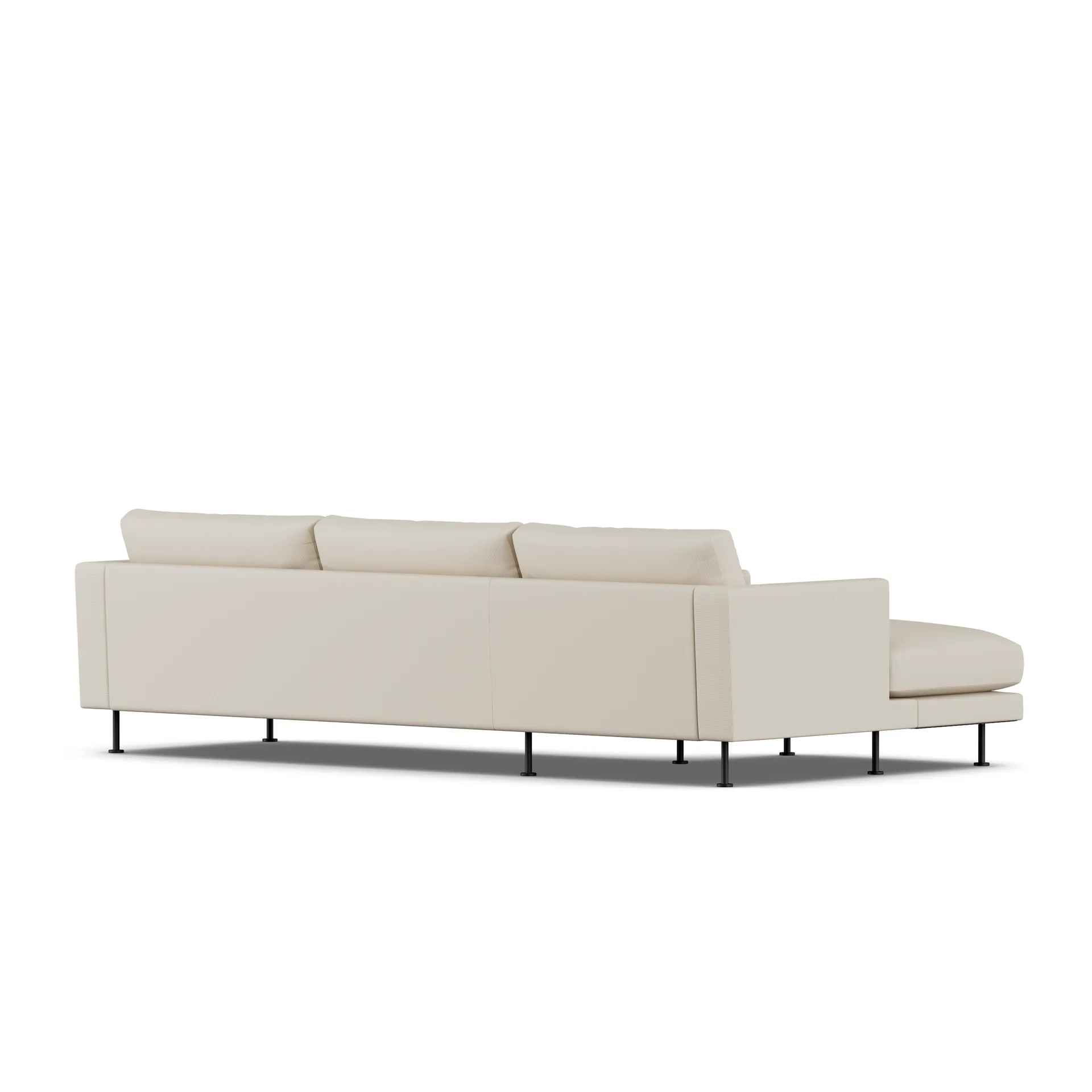 Bredhult soffa, Jump Beige 1956-svart stål, 2,5-sits C2 1898