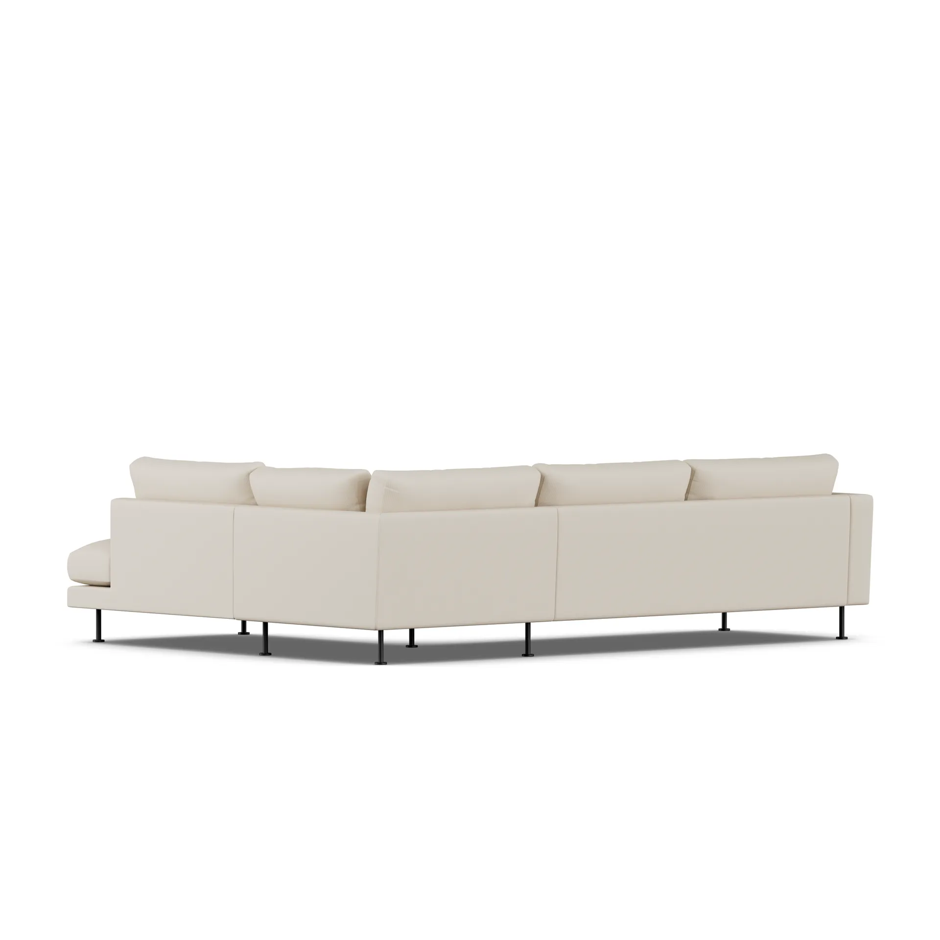Bredhult soffa, Jump Beige 1956-svart stål, 3-sits A1 1898