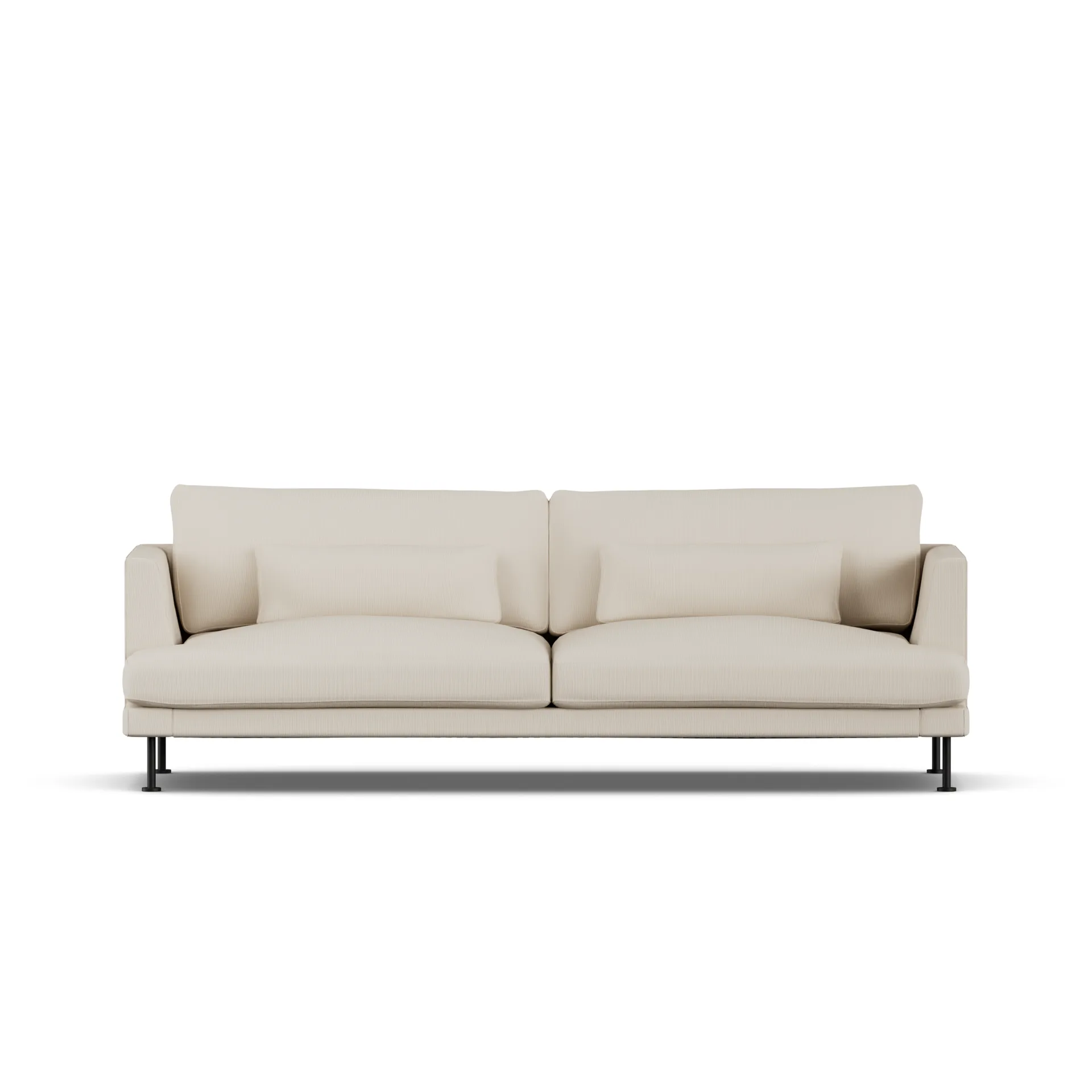 Bredhult soffa, Jump Beige 1956-svart stål, 3-sits 1898