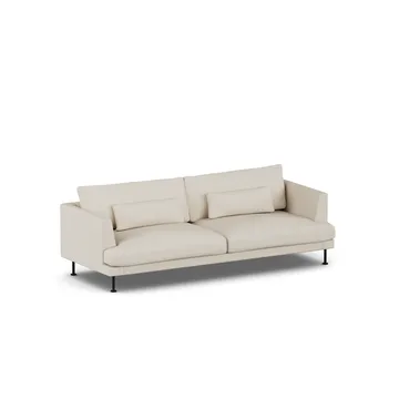 Bredhult soffa - Jump Beige 1956-svart stål, 3-sits - 1898