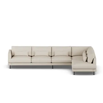Bredhult soffa - Jump Beige 1956-svart stål, 4-sits B1 - 1898