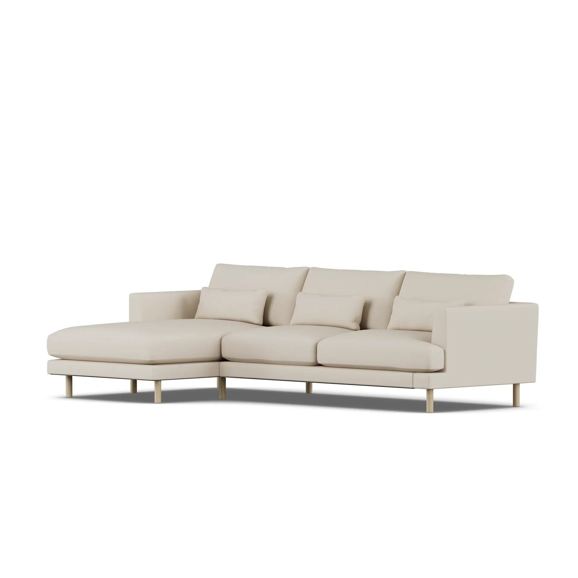 Bredhult soffa, Jump Beige 1956-vitoljad ek, 2,5-sits C2 1898