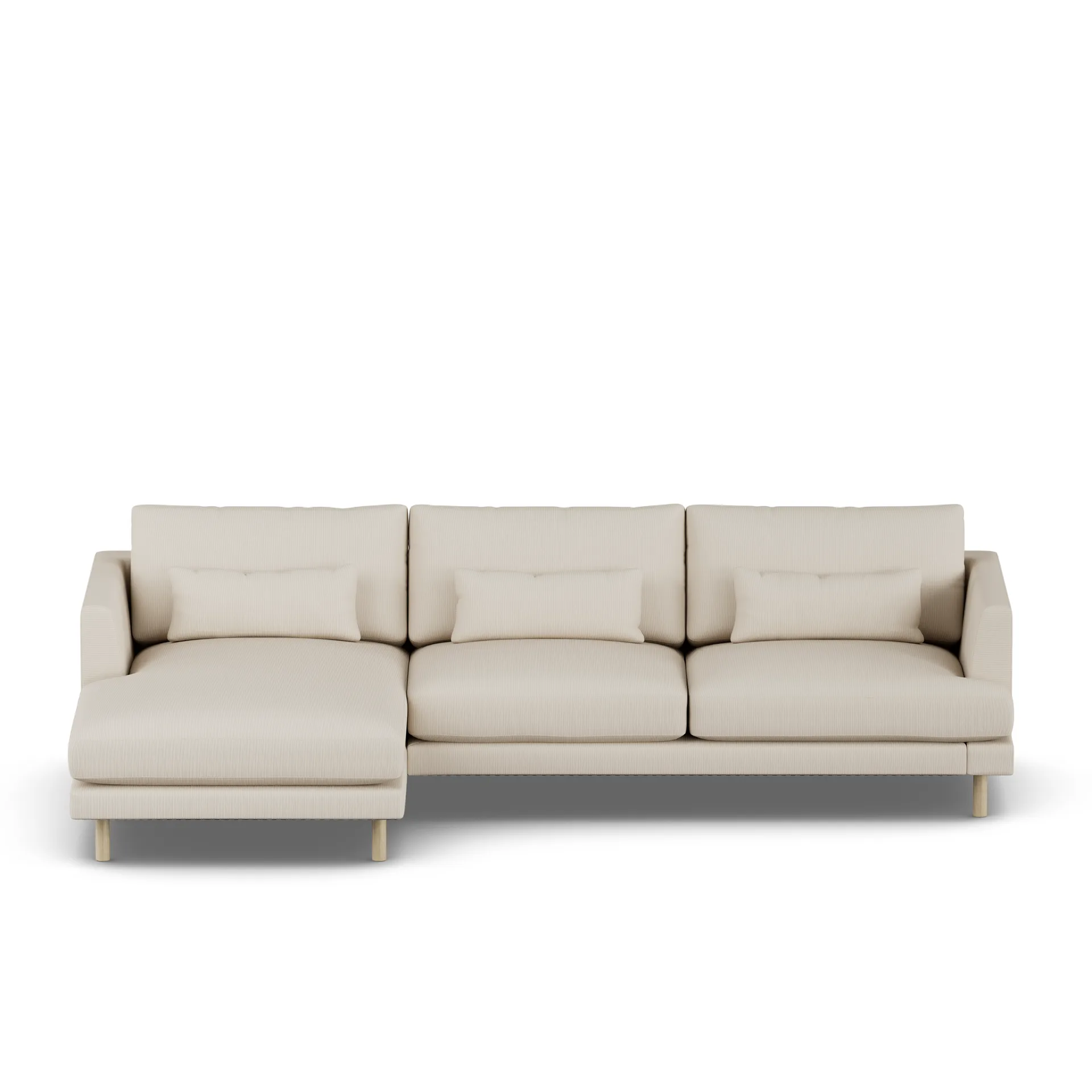 Bredhult soffa, Jump Beige 1956-vitoljad ek, 2,5-sits C2 1898