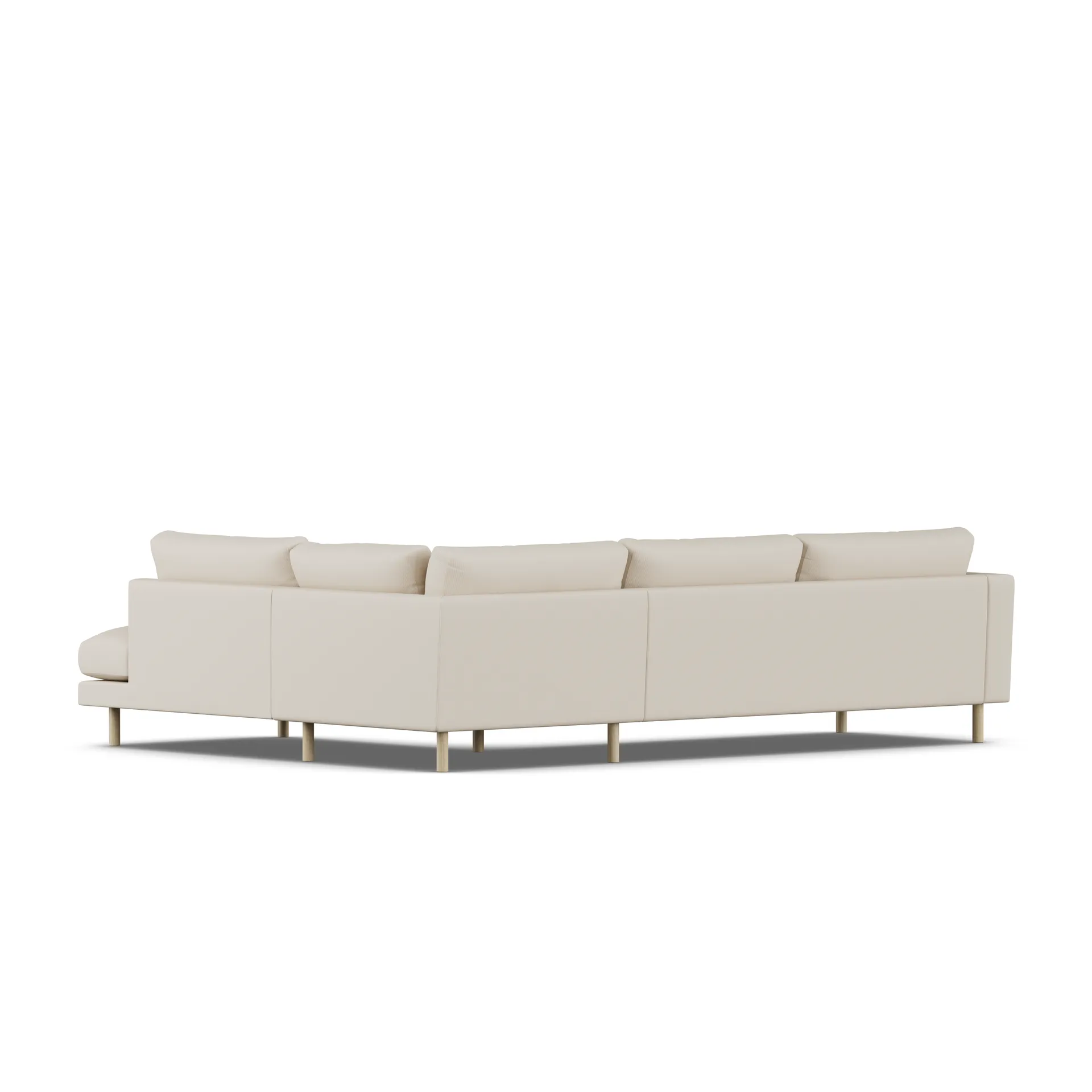 Bredhult soffa, Jump Beige 1956-vitoljad ek, 3-sits A1 1898