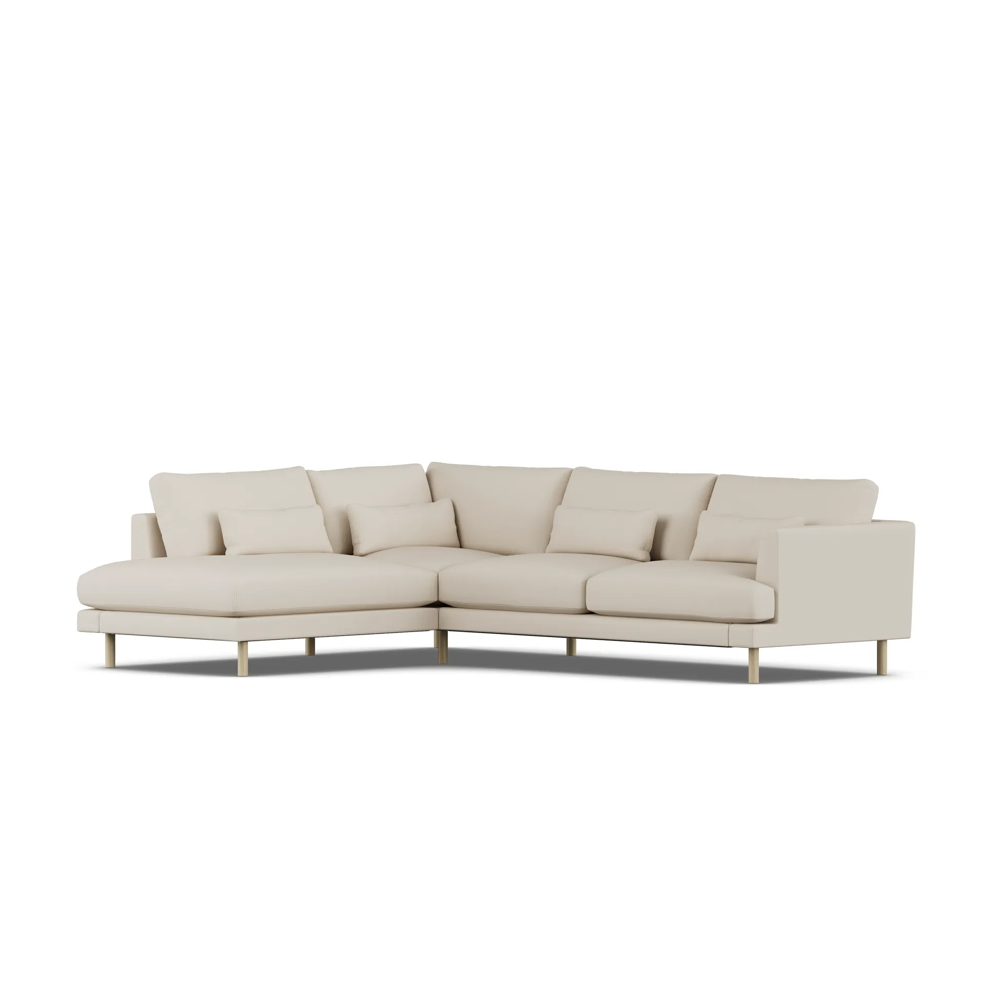 Bredhult soffa, Jump Beige 1956-vitoljad ek, 3-sits A2 1898