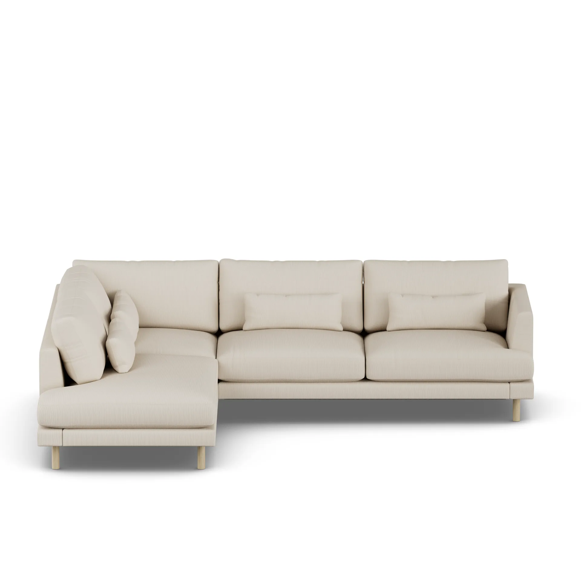Bredhult soffa, Jump Beige 1956-vitoljad ek, 3-sits A2 1898