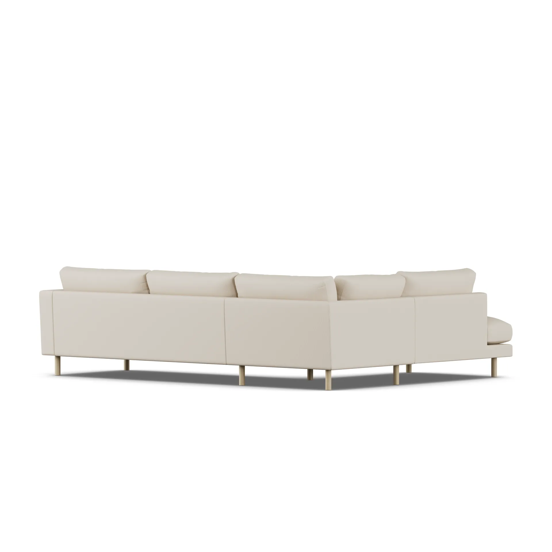 Bredhult soffa, Jump Beige 1956-vitoljad ek, 3-sits A2 1898