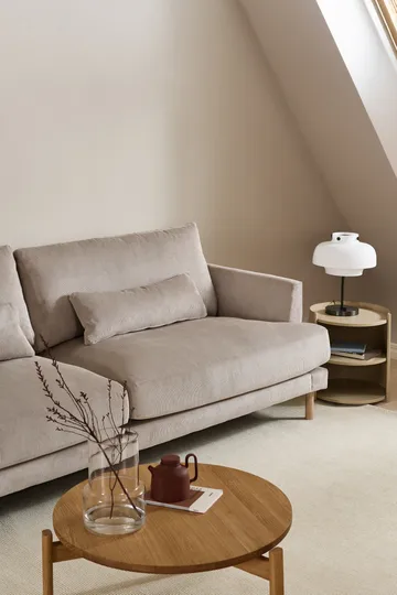Bredhult soffa - Jump Beige 1956-vitoljad ek, 3-sits - 1898