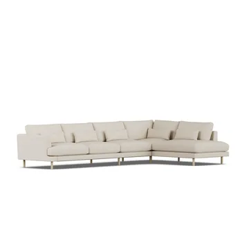 Bredhult soffa - Jump Beige 1956-vitoljad ek, 4-sits B1 - 1898