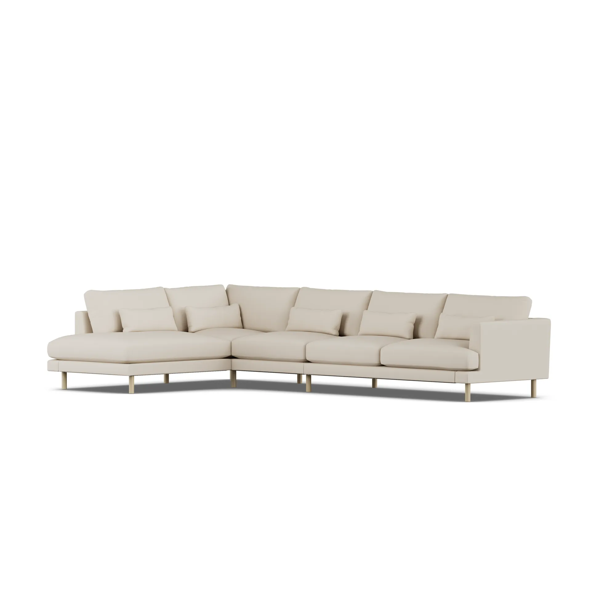 Bredhult soffa, Jump Beige 1956-vitoljad ek, 4-sits B2 1898