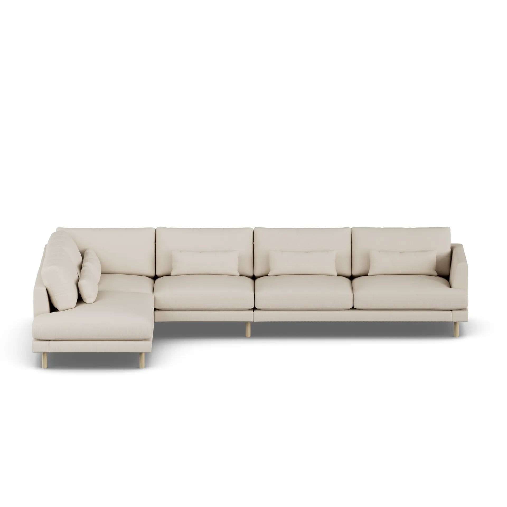 Bredhult soffa, Jump Beige 1956-vitoljad ek, 4-sits B2 1898