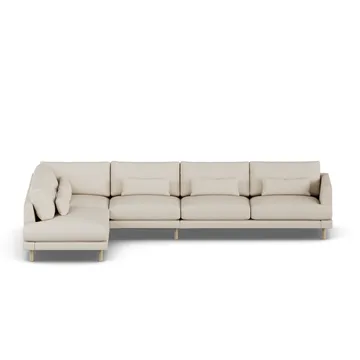 Bredhult soffa - Jump Beige 1956-vitoljad ek, 4-sits B2 - 1898