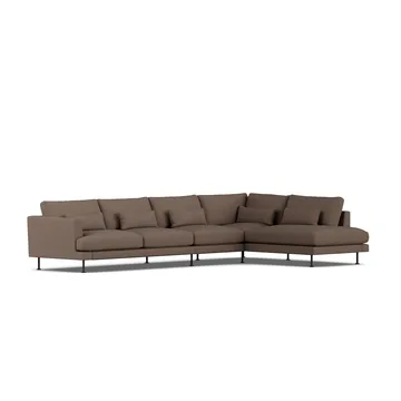Bredhult soffa - Jump Brown 1955-svart stål, 4-sits B1 - 1898