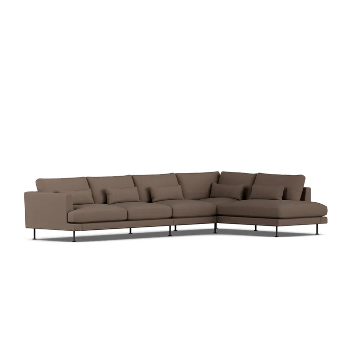 Bredhult soffa - Jump Brown 1955-svart stål, 4-sits B1 - 1898