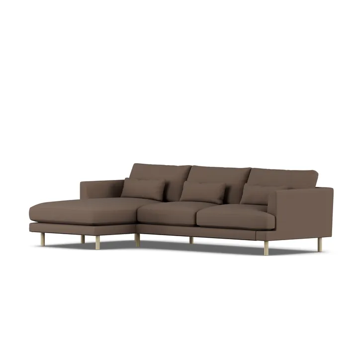 Bredhult soffa - Jump Brown 1955-vitoljad ek, 2,5-sits C2 - 1898