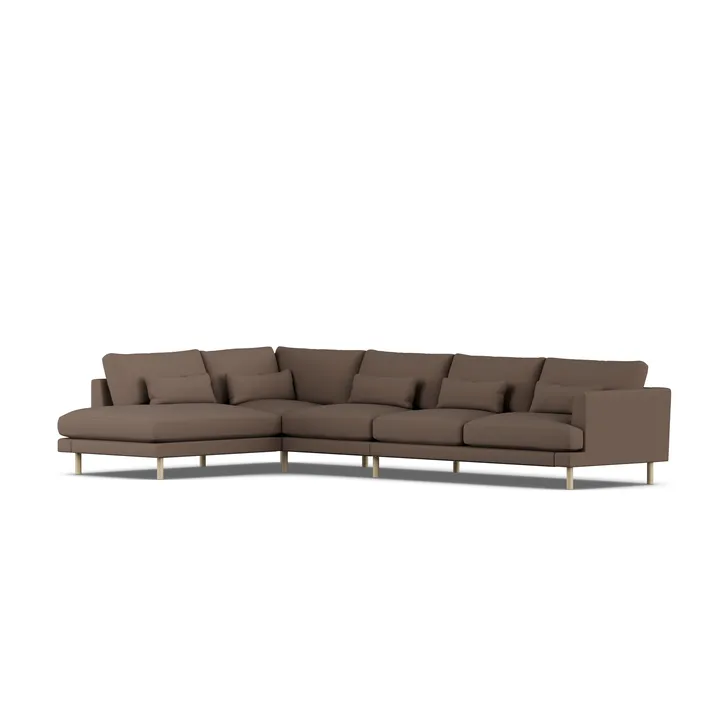 Bredhult soffa - Jump Brown 1955-vitoljad ek, 4-sits B2 - 1898