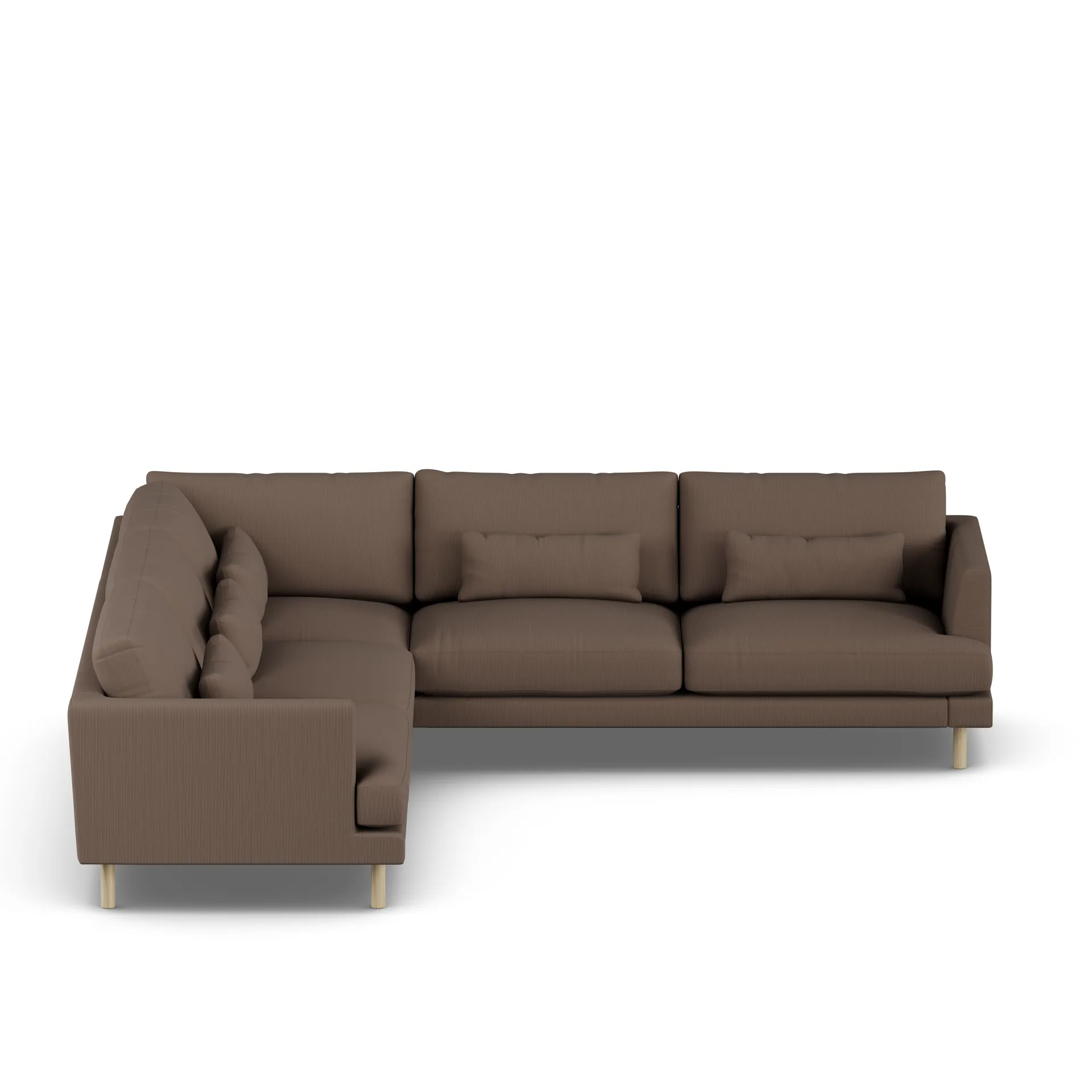 Bredhult soffa, Jump Brown 1955-vitoljad ek, hörnsoffa F 1898