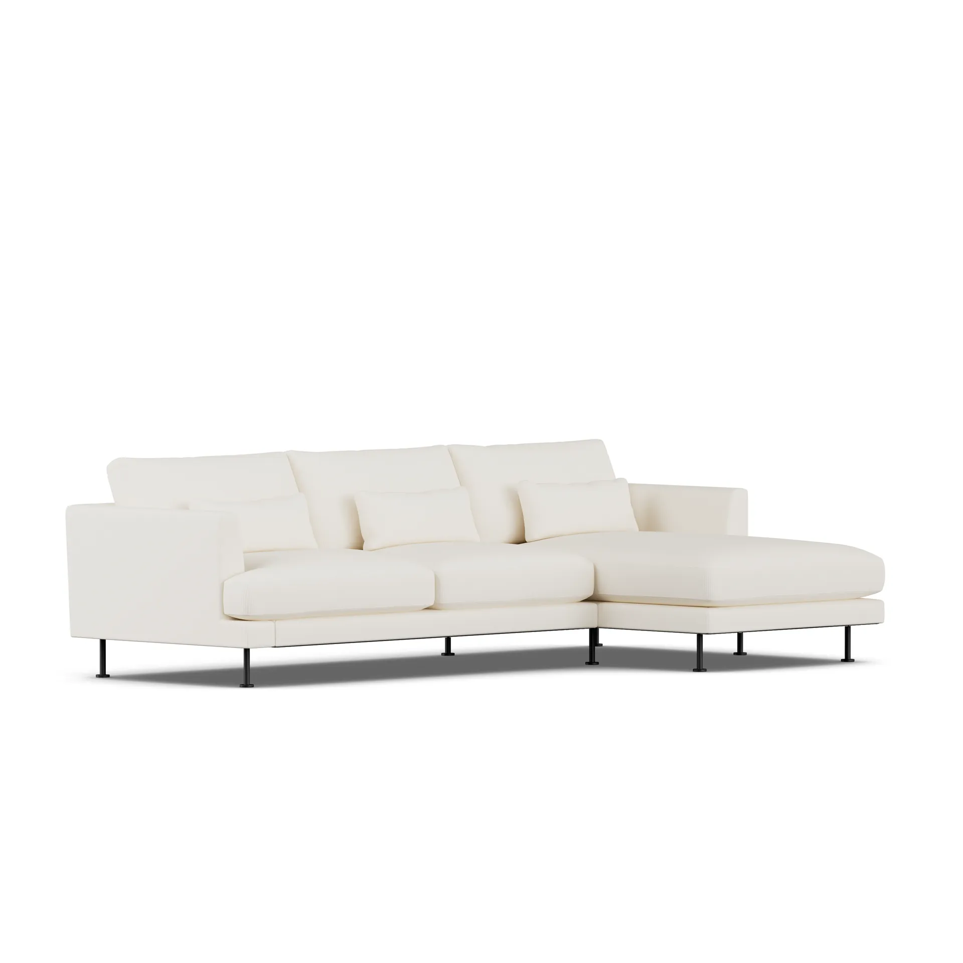 Bredhult soffa, Jump Off White 1954-svart stål, 2,5-sits C1 1898