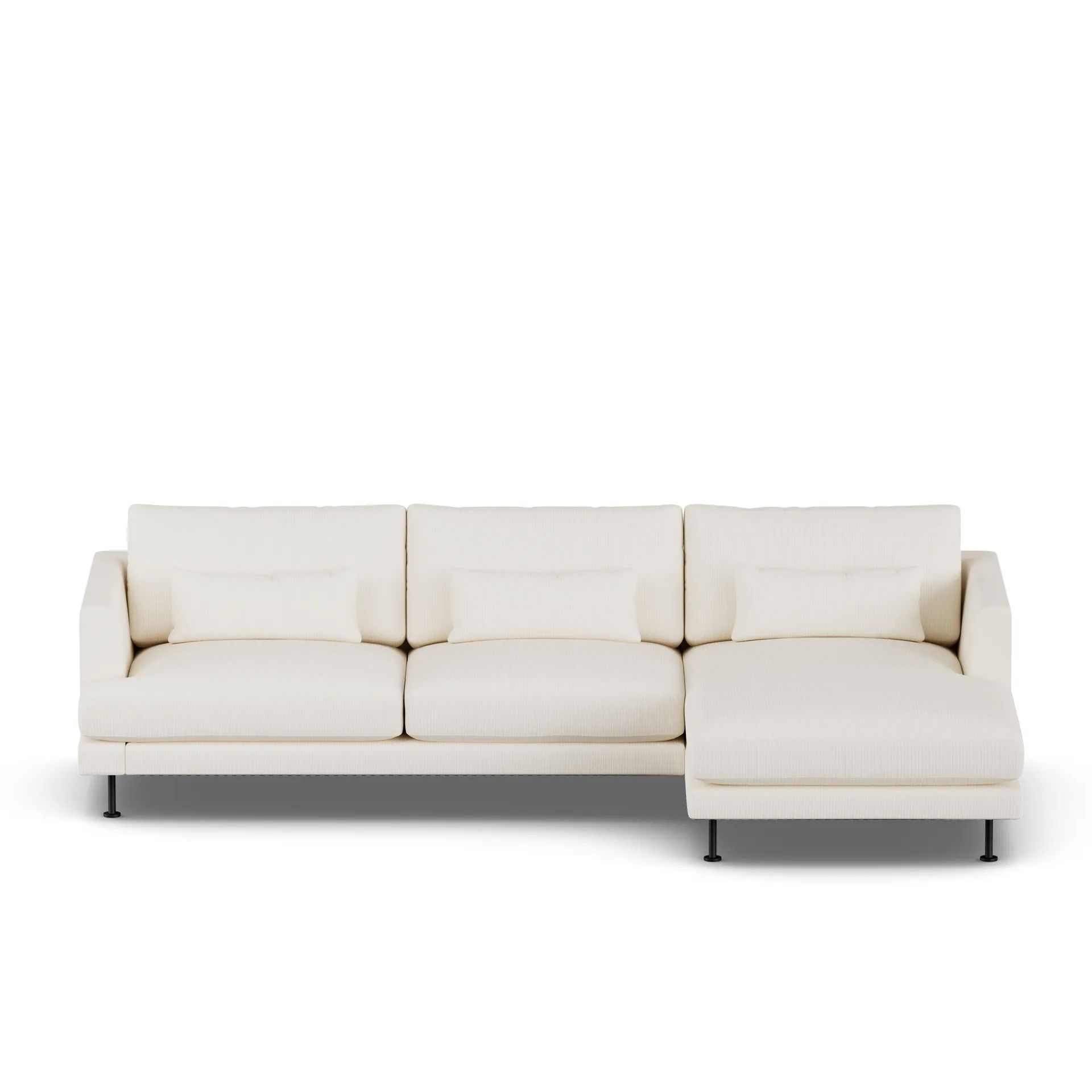 Bredhult soffa, Jump Off White 1954-svart stål, 2,5-sits C1 1898
