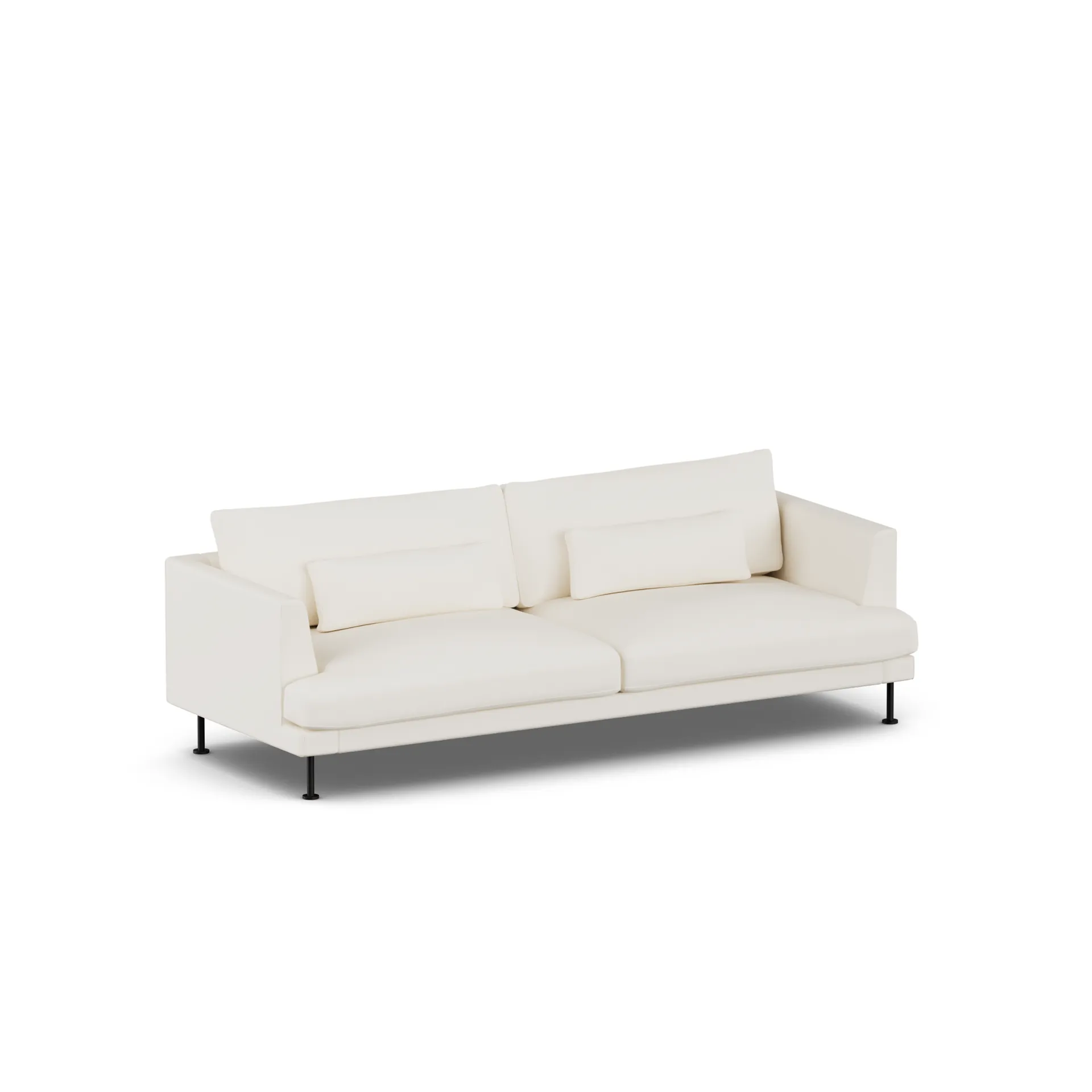 Bredhult soffa, Jump Off White 1954-svart stål, 3-sits 1898