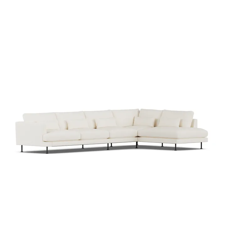 Bredhult soffa - Jump Off White 1954-svart stål, 4-sits B1 - 1898