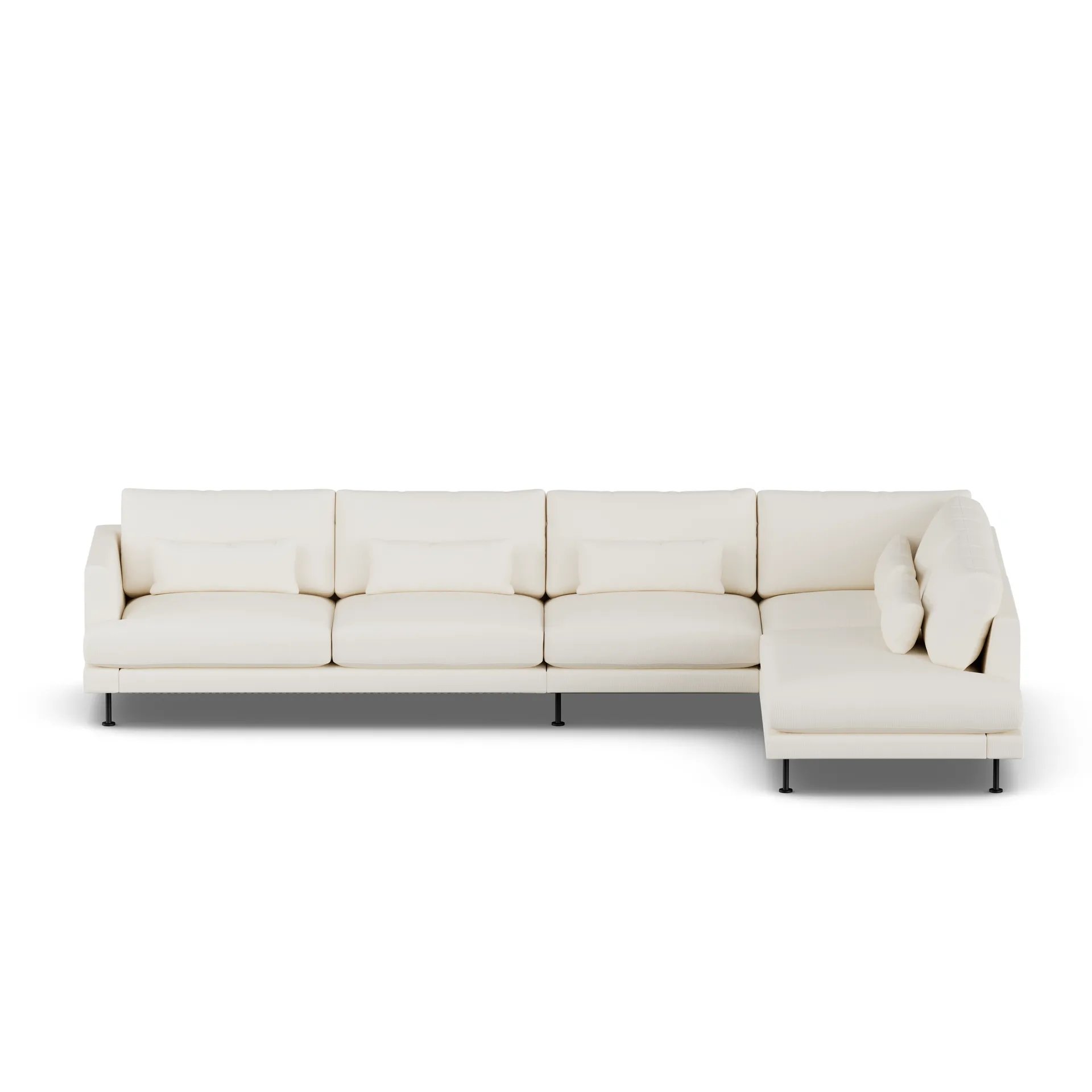 Bredhult soffa, Jump Off White 1954-svart stål, 4-sits B1 1898