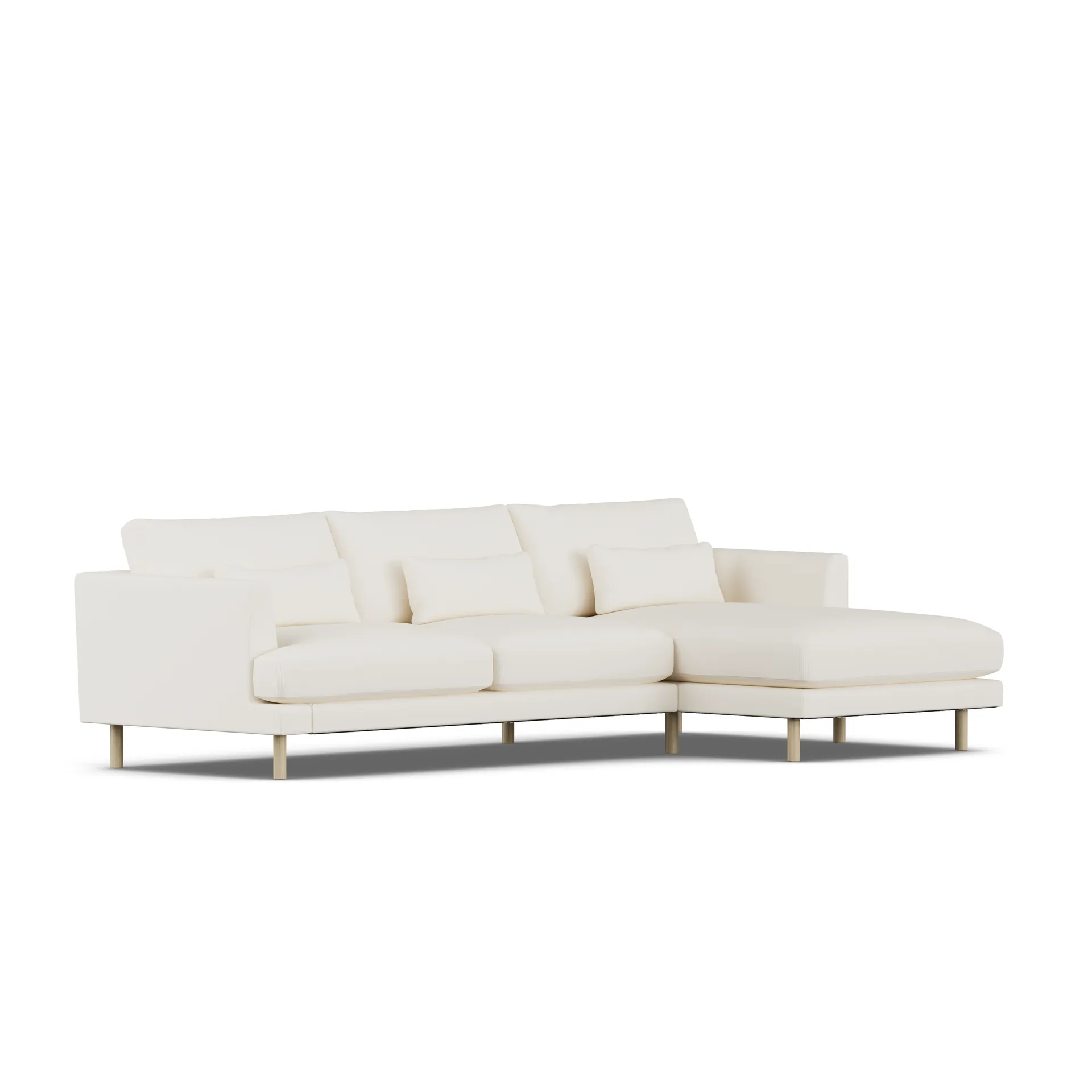 Bredhult soffa, Jump Off White 1954-vitoljad ek, 2,5-sits C1 1898