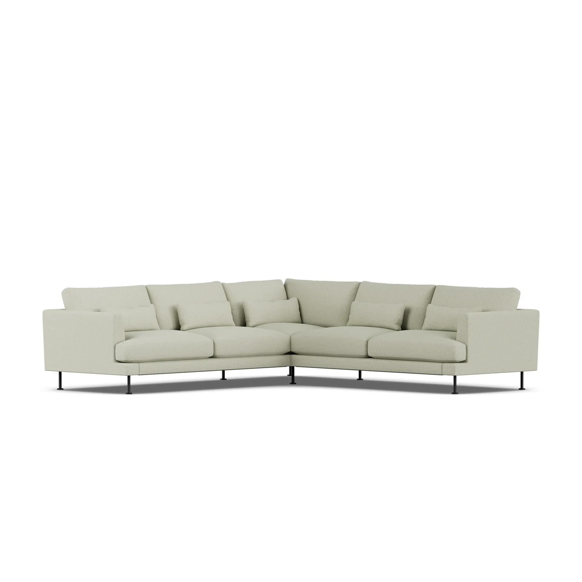 Bredhult soffa, Luiza Beige 3981-svart stål, hörnsoffa F 1898