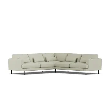 Bredhult soffa - Luiza Beige 3981-svart stål, hörnsoffa F - 1898