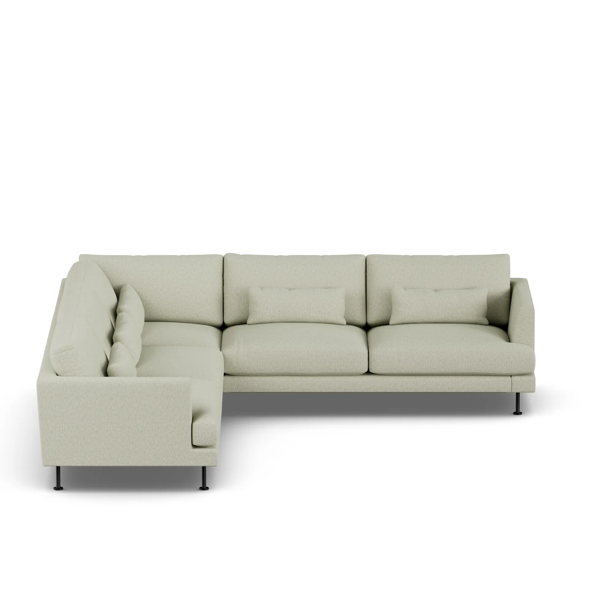 Bredhult soffa, Luiza Beige 3981-svart stål, hörnsoffa F 1898