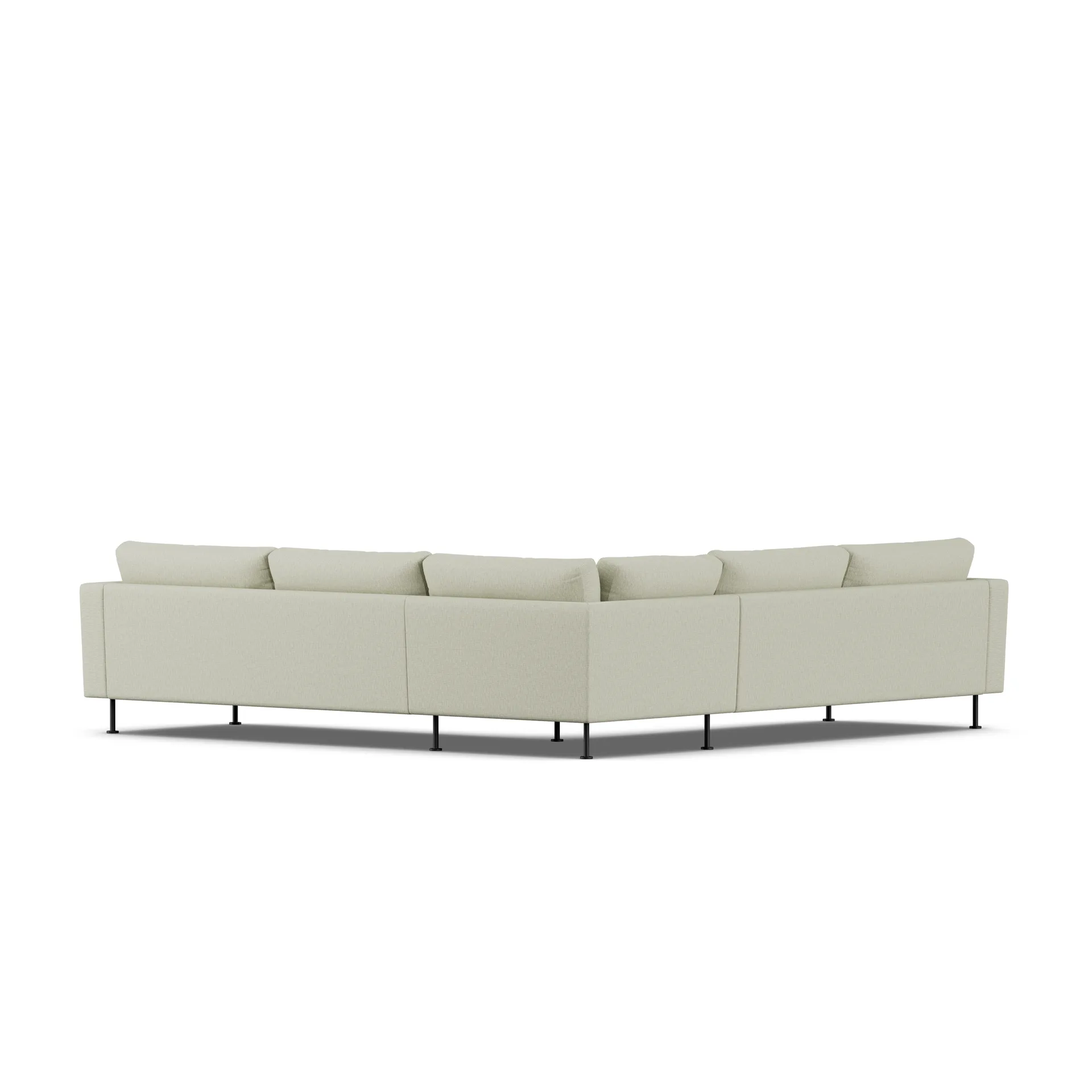 Bredhult soffa, Luiza Beige 3981-svart stål, hörnsoffa F 1898