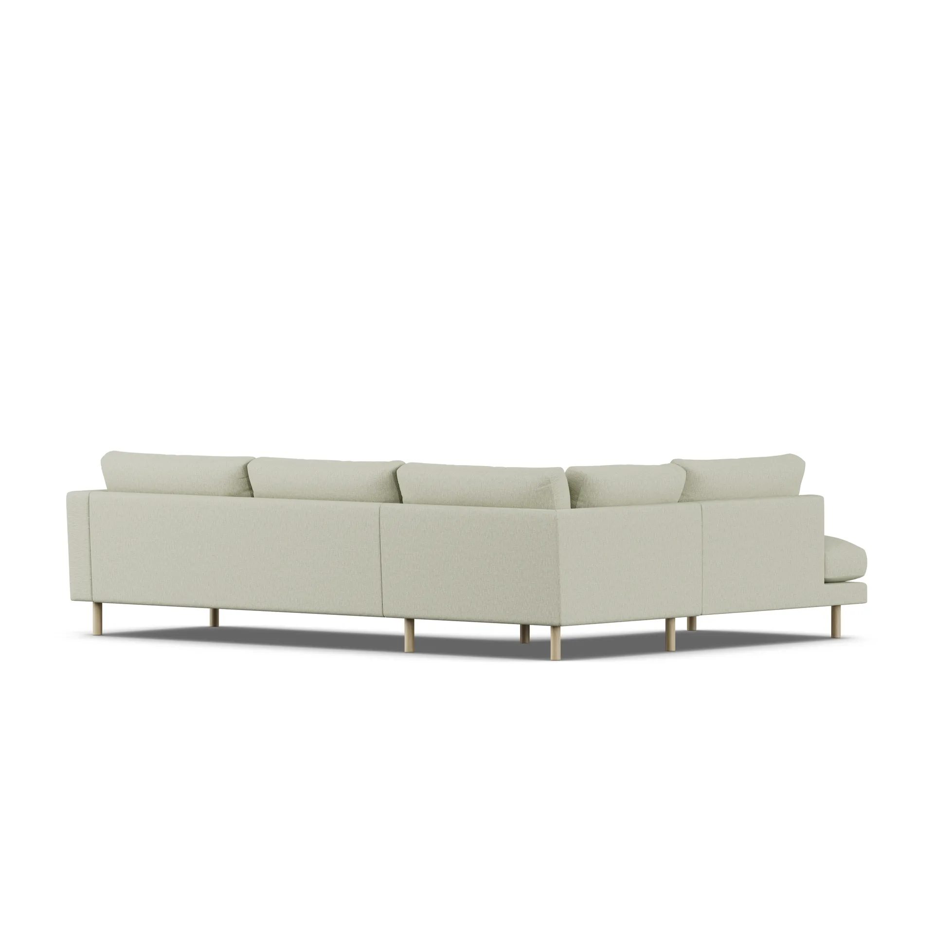 Bredhult soffa, Luiza Beige 3981-vitoljad ek, 3-sits A2 1898