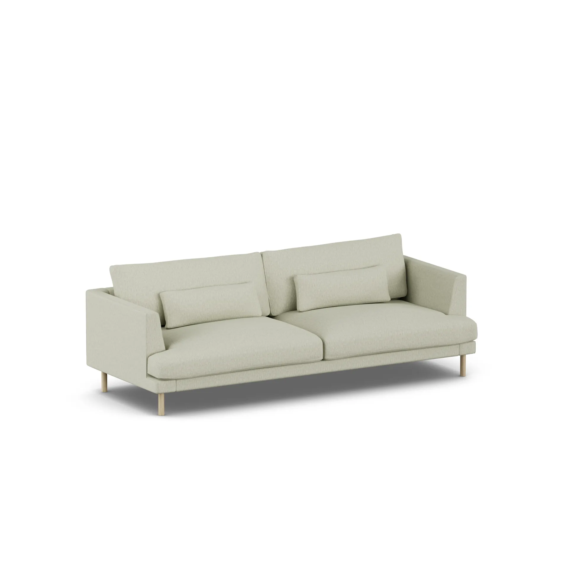 Bredhult soffa, Luiza Beige 3981-vitoljad ek, 3-sits 1898